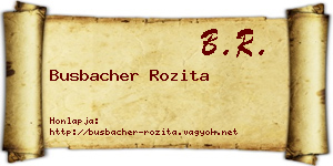 Busbacher Rozita névjegykártya